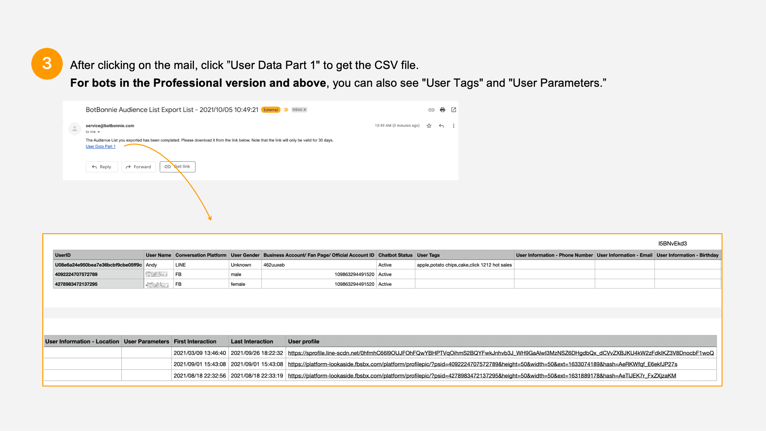 Open the file to see detailed user data