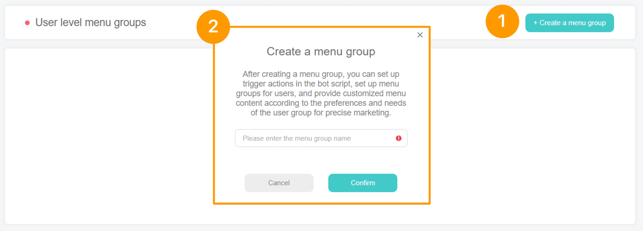 Menu management